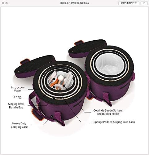 TOPFUND 6-10" 432Hz Chakra Set of 7 Crystal Singing Bowls with Heavy Duty Carrying Cases and Mallets