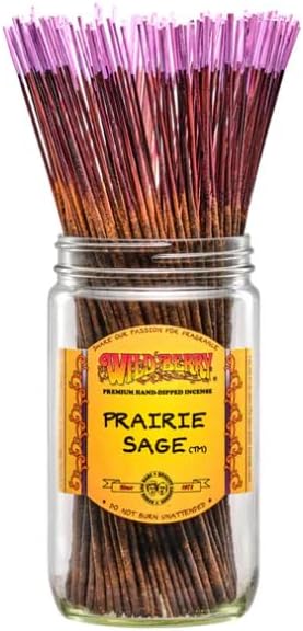 Wild Berry Incense Sticks - Prarie Sage - Hand Dipped in The USA (100 Count) (Prarie Sage)