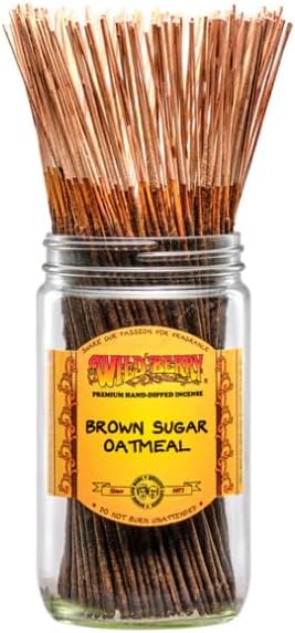 Wild Berry Incense Sticks - Brown Sugar Oatmeal - Hand Dipped in The USA (100 Count) (Brown Sugar Oatmeal)