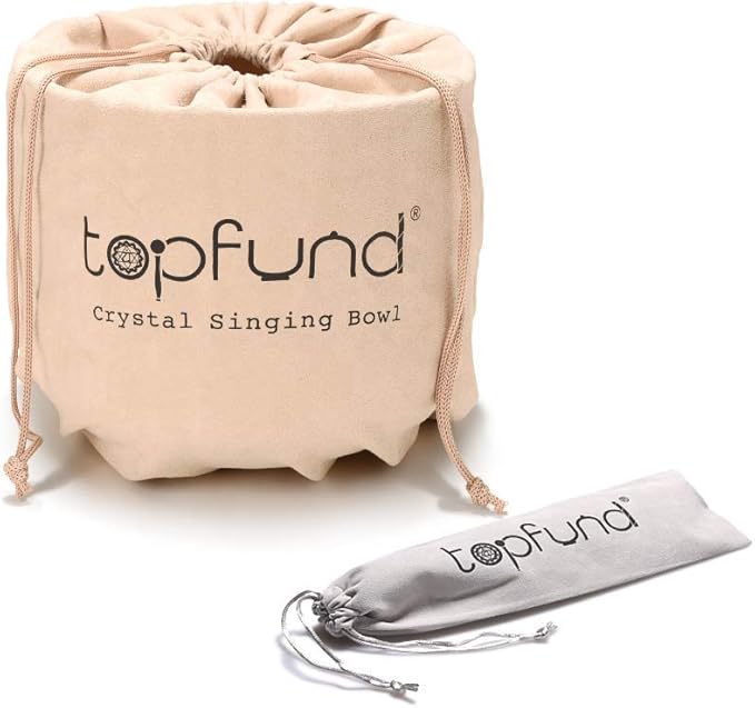 TOPFUND Green F Note Crystal Singing Bowl Heart Chakra 10 inch with Heavy Duty Carrying Case and Suede Mallet