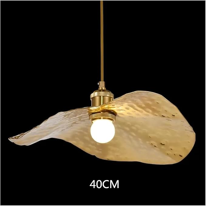 Creative New Chinese Lotus Leaf Pendant with Zen Intention Iron Art Hot Pot Shop Tea Table Retro Tearoom Decoration LightFixture,for Foyer Living Room