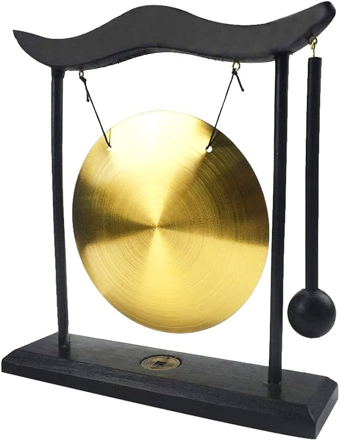 Hooshing Brass Feng Shui Gong Desktop Zen Art Home Decor Housewarming Blessing Gift