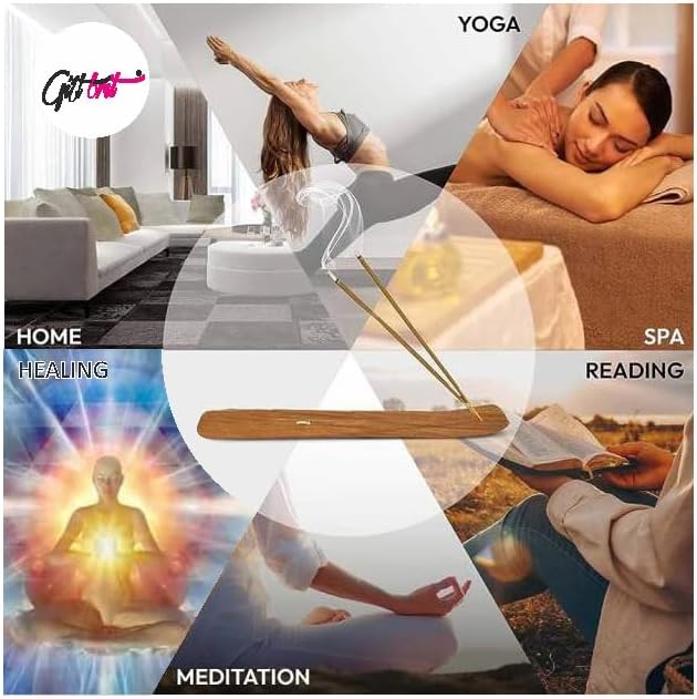 Giftbrit Patchouli Natural & Herbal Incense Sticks 100 Sticks with Incense Holder for Meditation, Yoga, Church, Relaxation, Healing and Positivity