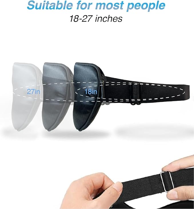 PROMEED Adjustable 23 Momme Mulberry Silk Sleep Mask, 3D Contoured No-Pressure Cup Eye Mask for Sleeping, Super Soft Breathable Blindfold, Perfect Blocks Light for Sleeping (Dusk)