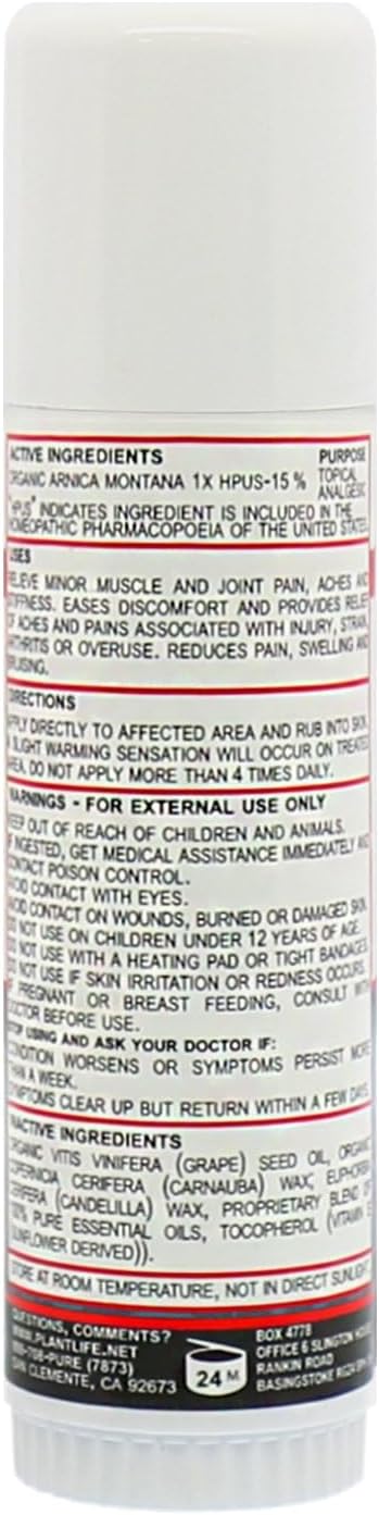Plantlife Arnica Relieve Balm - Made with Arnica and 100% Pure Essential Oils - Relieve Products are a Homeopathic Solution for Everyday Use - Works Quickly and Effectively - Made in California