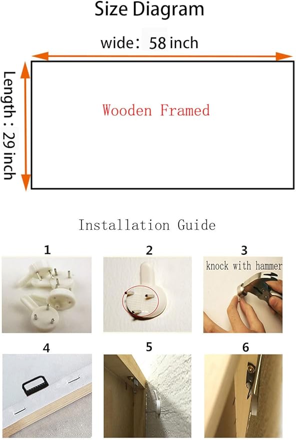 Anolyfi Large Misty Mountain Canvas Wall Art Living Room Foggy Forest Landscape Painting, Nature Pine Tree Scenery Blue Textured Artwork Framed for Bedroom Bathroom Kitchen Office Home Decor 58"x29"