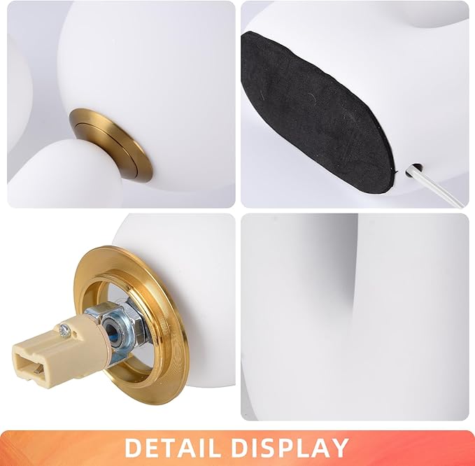 Arturesthome Nightstand Desk Lamp, Creative Nordic Living Room Bedside Bedroom Table Lamp with Light Bulbs, White