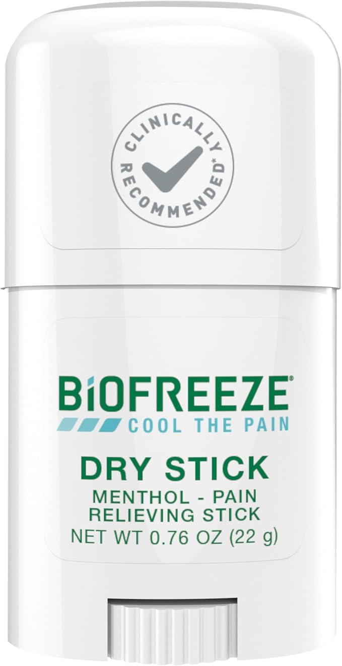 Biofreeze Dry Stick, Mess-Free Relief for Neck, Shoulder, Knee, Hip, Hand & Joint, Cooling Menthol Pain Relief Stick, Up to 100 Uses