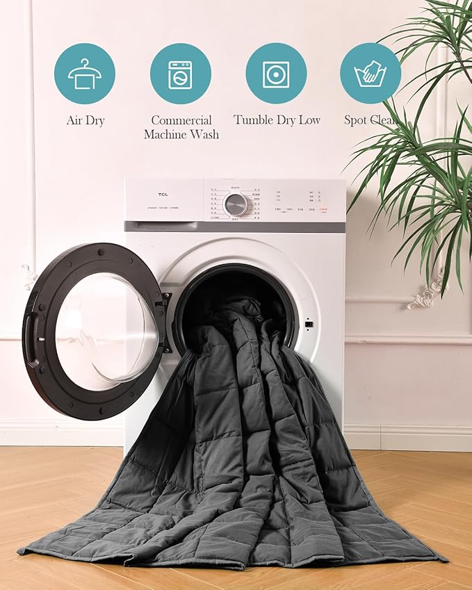 Topblan Weighted Blanket for Adults 20lbs, Breathable Cooling Weighted Blanket, Soft Heavy Microfiber Material with Glass Beads Blanket for All Season, Sofa Bed, 60"x80" Queen Size, Black