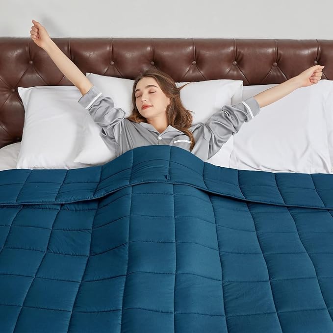 CYMULA Weighted Blanket for Adults (20lbs 88"x104" King Size) - Cooling Breathable Heavy Blankets for Summer Winter - Ultra Microfiber Soft Comfort Blanket with Glass Beads - Gifts for Men/Women