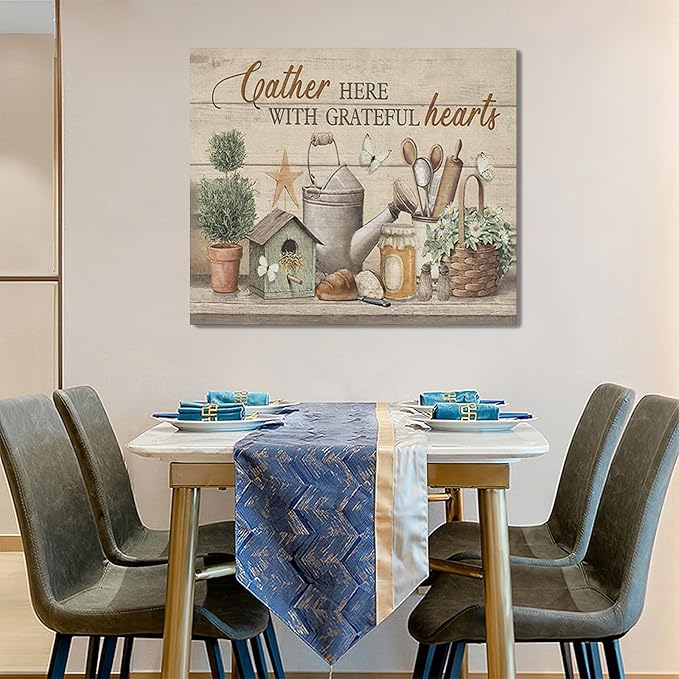 Farmhouse Kitchen Wall Art Country Kitchen Wall Decor Farm Rustic Sign Pictures Canvas Painting Artwork Home Decorations for Living Room Bedroom Bathroom Office 24"x20"