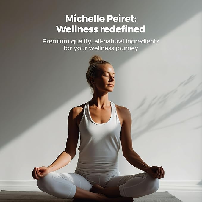 Michelle Peiret Adaptogen Ceremonial Grade Matcha Tea with Ashwagandha & Ginger Root, Perfect Coffee Substitute, Premium Blend, 15 Servings