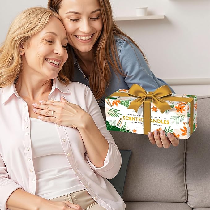 3 Soy Scented Candles for Women- 15OZ Candles for Home Scented with Crystals, Lavender/Vanilla/Rose Aromatherapy Candle Set