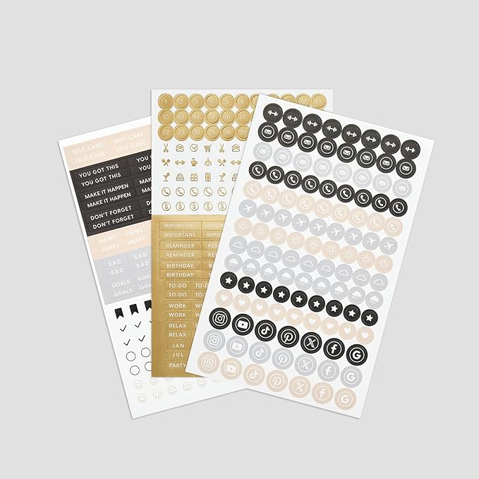 &And Per Se Dotted Journal Notebook, A5 Hardcover Bullet Dotted Journal, 160 Pages 100 gsm Thick Paper, 3 Sheets of Stickers Included - 5.7'' x 8''(Chocolate)