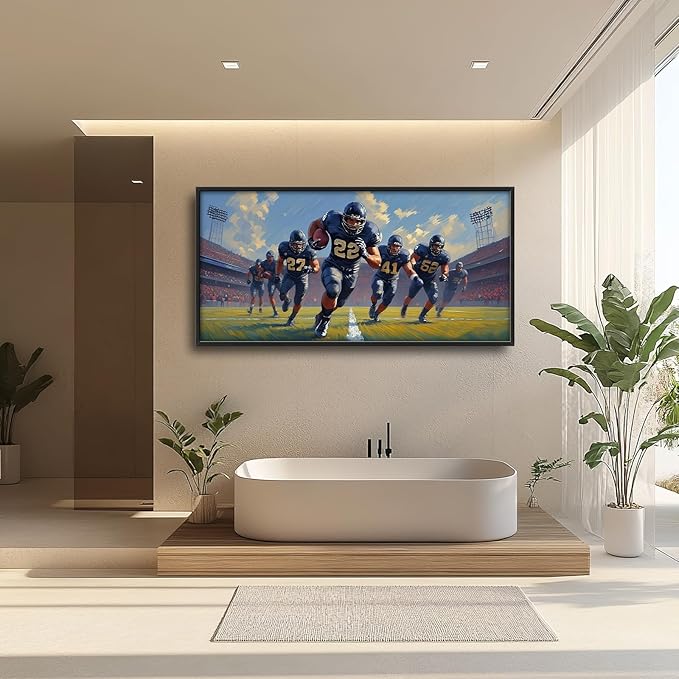 Glocmna Framed Large Wall Art for Living Room American Football Team Wall Decor Sport Theme Canvas Pictures Painting Print Gym Decor for Home Gym Artwork Decorations for Boys Bedroom Home Gifts 30"x60"