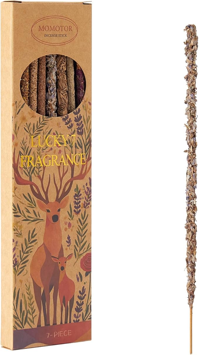 7-Day Incense Sticks Set – Natural Incense Sticks with Palo Santo, White Sage, Lavender, Rose, Sandalwood, Osmanthus & Agarwood – Stress Relief Gifts for Meditation & Relaxation