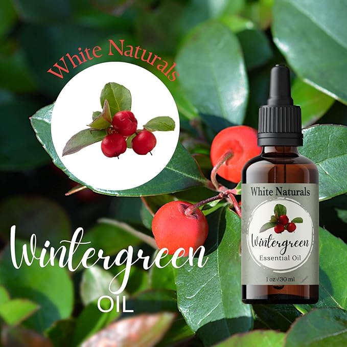 Wintergreen Essential Oil,100% Pure Natural Organic Therapeutic Grade for Aromatherapy Diffuser, Winter Green Oil for Inhalation Therapy, DIY Soap Candle Making, Refreshing, Crisp & Woodsy Scent