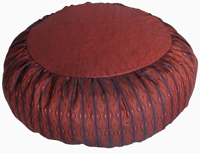 Meditation Cushion Zafu Pillow Buckwheat Fill - Global Weave Rust