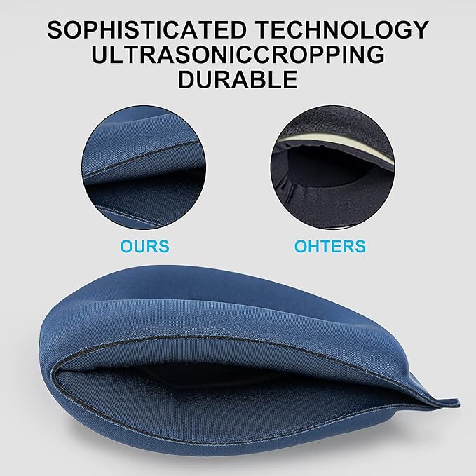 ALASKA BEAR 100% Blackout Sleep Mask Most Comfortable Contoured Eye Cups and Nose Covering for Women Men, 3D Pillowy Soft Light Blocking Eye Mask 0 Pressure on Eyelids & Eyelashes, Earplugs Set, Blue