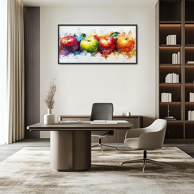 Kylora Apples Wall Art Abstract Apple Pictures Wall Decor Fruit Large Master Over Above Bed Canvas Prints Horizontal Modern Artwork Painting Home Office Decorations For Bedroom Living Room 30"x60"