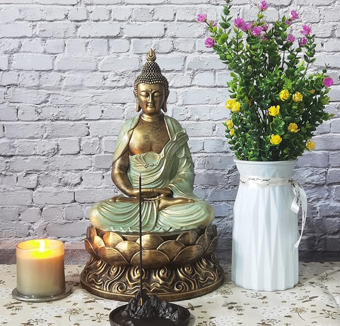 Buddha Statue Buda Gold 15" Buddha Statues for Home Decor,Meditation Buddha Decor ,Buddah Statute Zen Decoration