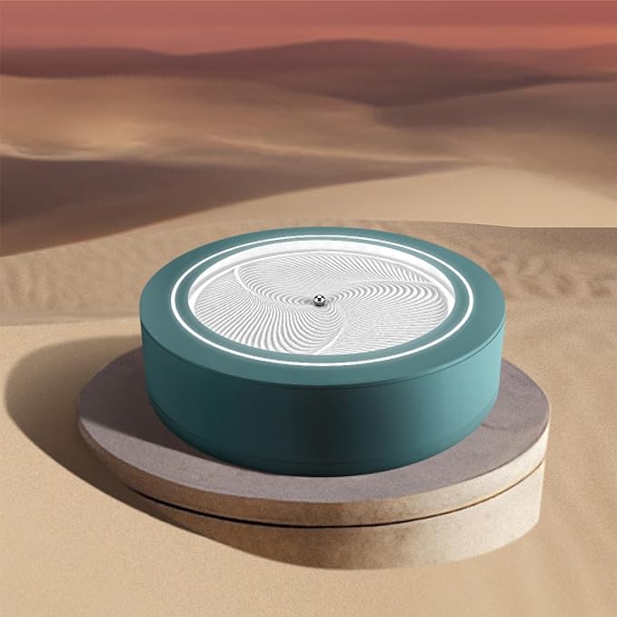 Homedics 11” Drift Sandscape, Compact Size, Zen Garden, Meditation Accessories, Decorative Sandscape, Smart LED Lighting, Wi-Fi Enabled (Green)