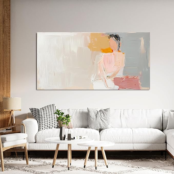 Abstract Canvas Wall Art Decor Artwork for Walls Large Wall Art Pictures for Living Room Abstract Canvas Art Wall Decor Pink Wall Art Prints Mystical Women Art Work for Home Office Decor 20"x40"