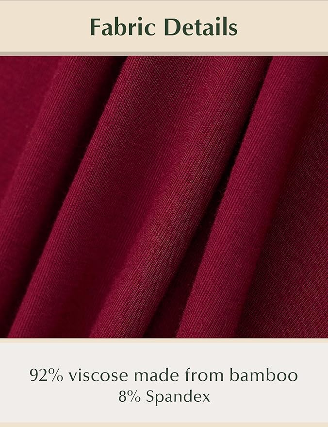 GYS Premium Bamboo Viscose Sleep Mask with Elastic Strap Block Light Eye Mask for Sleeping and Traveling, Wine Red, One Size