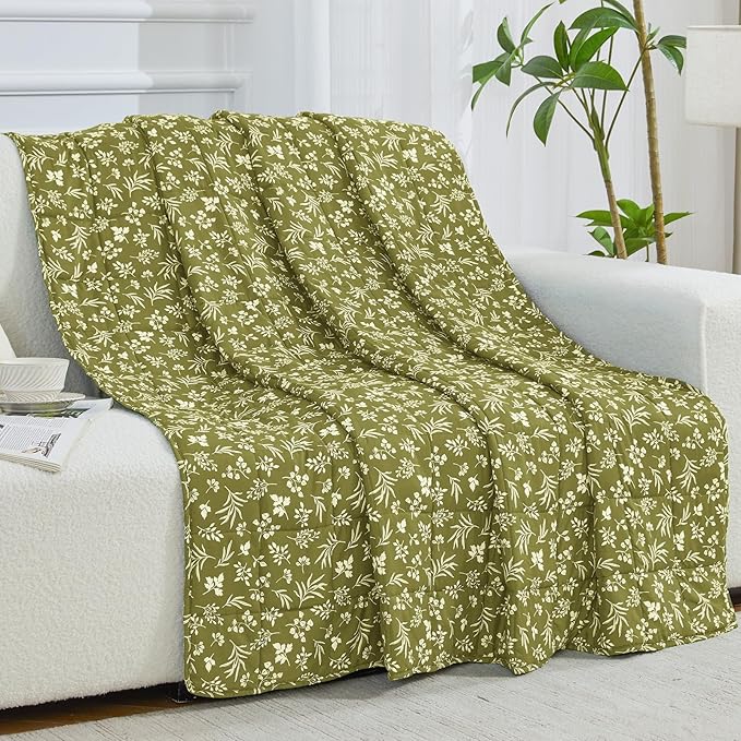 yescool King Size Weighted Blanket for Adults (20 lbs, 80” x 87”, Sage) Cooling Heavy Blanket for Sleeping Perfect for 190-210 lbs, Breathable Blanket for Adults & Couple All Season, Machine Washable