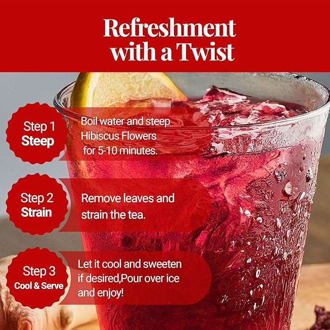 Akshit Hibiscus Ginger Tea, 75Tea Bags, Te De Hibisco, Hibiscus Tea Blend, Non-GMO, No Sugar, Caffeine free. Perfect for Hot or Iced Tea.