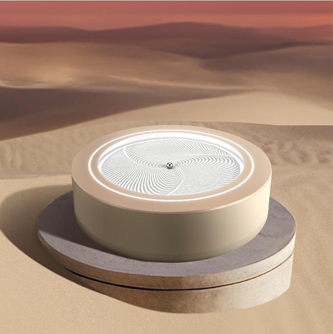 Homedics 11” Drift Sandscape, Compact Size, Zen Garden, Meditation Accessories, Decorative Sandscape, Smart LED Lighting, Wi-Fi Enabled (Nude)