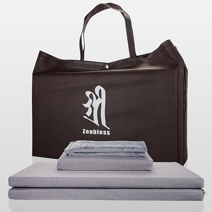 ZenBless Yoga Meditation Cushion Set,Large Square Meditation Floor Pillow, Meditation Mat and Pillow Set for Sitting on Floor,Zafu and Zabuton Accessories(31.5")