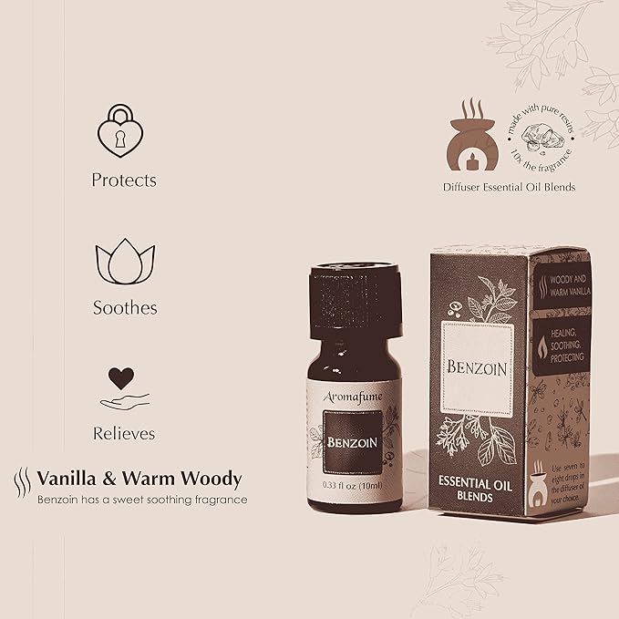 Spiritual Awareness Resin Essential Oil Diffuser Blend Gift Set by Aromafume | Frankincense, Myrrh, Benzoin, Copal, Frankincense & Myrrh | 5 x 10ml | Stimulate a Connection | Charged with Pure Resins