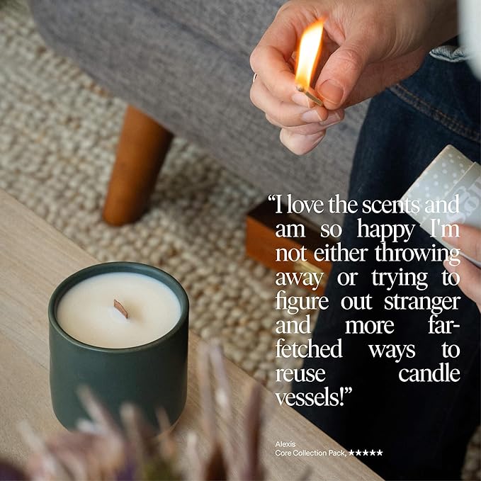 Siblings Candle Making Kit | DIY Coconut-Soy Wax Candle Kit with Wooden Wick | Scent Tomato Tomaato | Clean, Non-Toxic, Reusable, 60 Hr Burn