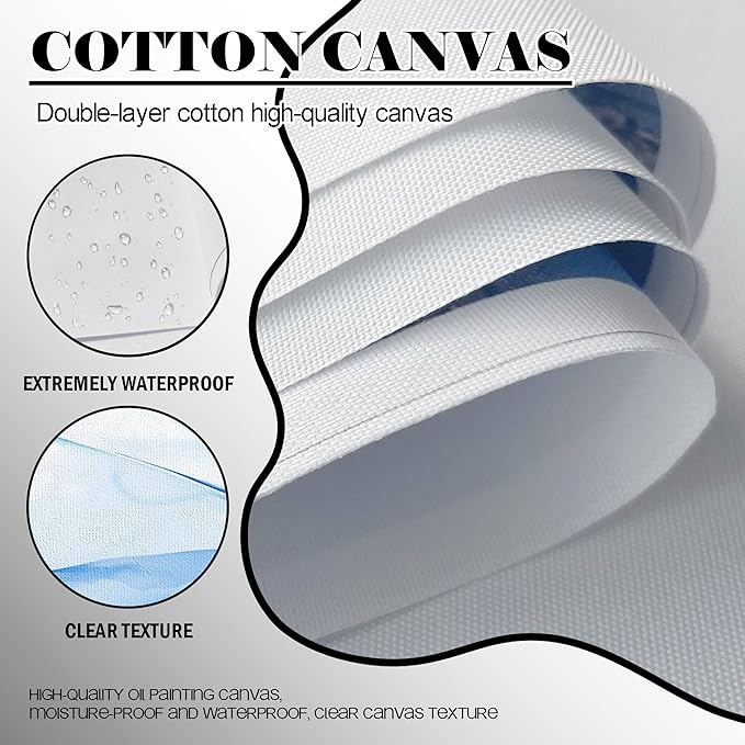 CHATYOUNG Wall Art Living Room - Framed Teal Blue Tree of Life Abstract Landscape Painting Modern Leaf Theme Print Artwork for Dining Room Bedroom Bathroom Office Home Decor 48"x24"