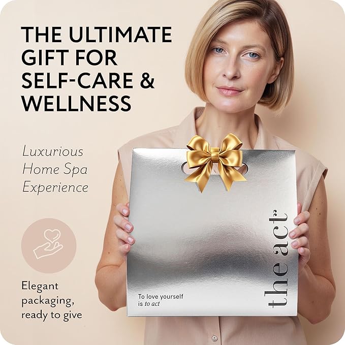 THE ACT Body Spa Gift Set – Firming Body Cream - Body Wrap Mask - Coffee Scrub – Gift Box for Women Daughter Mom Wife – Luxury Skincare - Self Care Basket Birthday Mother’s Day - Relaxation & Wellness