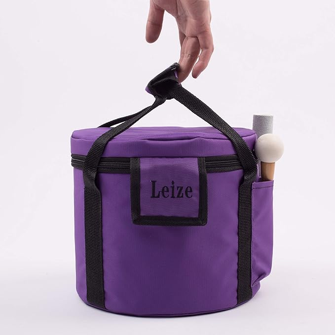 Leize Quartz Crystal Singing Bowl F Note Heart Chakra White 8" with Heavy Duty Carrying Case Suede Striker