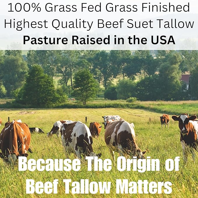 Beef Tallow for Skin, Frankincense - 100% Grass Fed Tallow Moisturizer for Face, Organic Body Butter, Rosacea, Eczema, Babies (Herb-Infused/Unscented) 2 oz