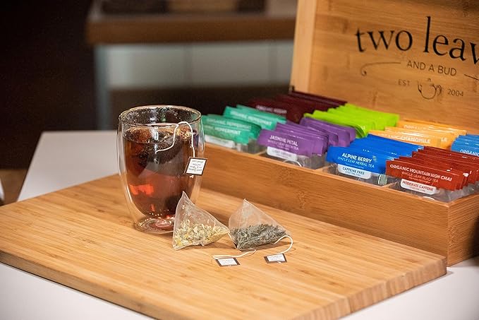Two Leaves and a Bud Alpine Berry Herbal Tea Bags, Naturally Caffeine Free, Whole Leaf Herbal Tea in with Hibiscus in Compostable Sachets, Hot or Iced, 100 Count (Pack of 1)