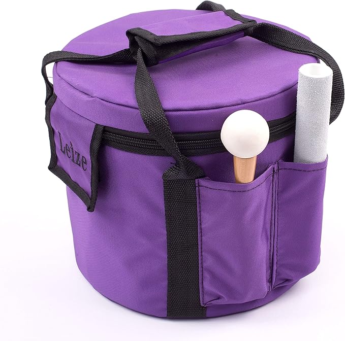 Leize Quartz Crystal Singing Bowl F Note 432 hz Heart Chakra White 10" with Heavy Duty Carrying Case Suede Striker