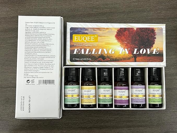 Premium Floral Fragrance Oils Set 6PCS Fragrance Oils Set for Diffuser, DIY Candle - Honeysuckle, Lilac, Japanese Magnolia, Violet, Orange Blossom (10ml)