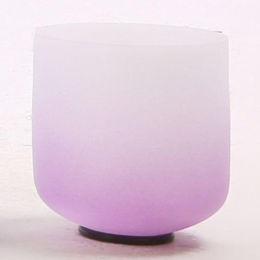 Leize Crystal Singing Bowl Gradient Color Chakra Tuned Quartz 6 inch Violet 432hz B Note with Suede Striker