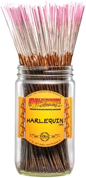 Wild Berry Incense Sticks - Harlequin - Hand Dipped in The USA (100 Count) (Harlequin)