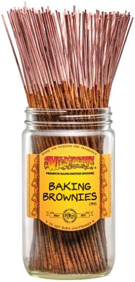 Wild Berry Incense Sticks - Baking Brownies - Hand Dipped in The USA (100 Count) (Baking Brownies)