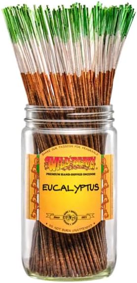 Wild Berry Incense Sticks - Eucalyptus - Hand Dipped in The USA (100 Count) (Eucalyptus)