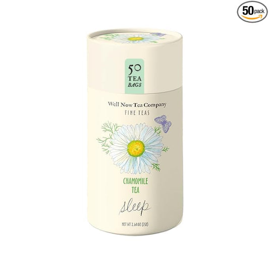 Life Plus Style Gourmet Well Now Tea Company Organic Chamomile Herbal Tea Natural Fine Teas Bedtime Sleep Tea Bags Rich Herbal Non-GMO Caffeine Free Relaxing Immunity Tea For Women 50 Tea Bags Pack of 1