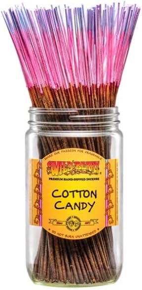 Wild Berry Incense Sticks - Cotton Candy - Hand Dipped in The USA (100 Count) (Cotton Candy)