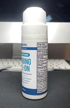 Myderm Medical 5% Lidocaine Numbing Roll On - Pack of 3 - for Minor Aches, Scratches and Hemorrhoidal Discomfort - Made in The USA (3 Pack)