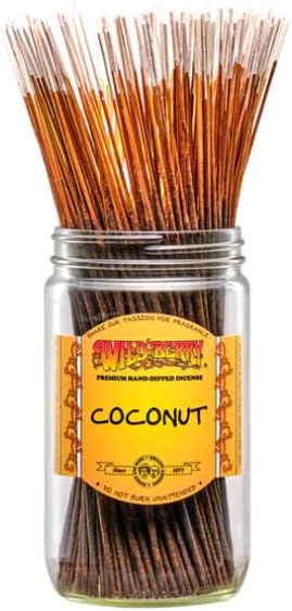 Wild Berry Incense Sticks - Coconut - Hand Dipped in The USA (100 Count) (Coconut)
