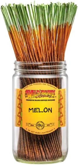 Wild Berry Incense Sticks - Melon - Hand Dipped in The USA (100 Count) (Melon)